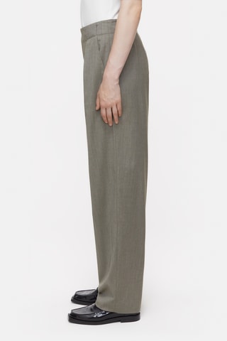 Pantaloni straight in lana vergine - Verde