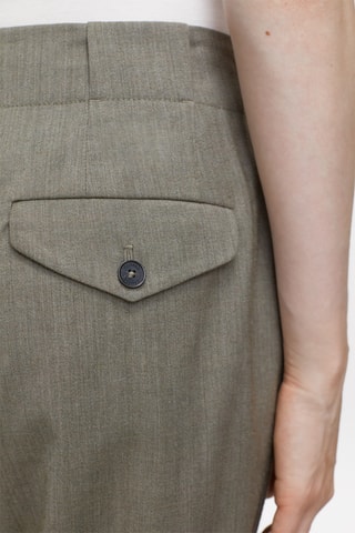 Pantaloni straight in lana vergine - Verde