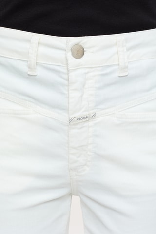 Pantalón tapered de pana de tiro alto - Blanco