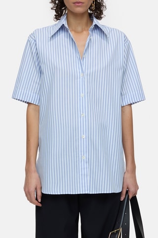 Camisa relaxed fit de algodón orgánico - Azul