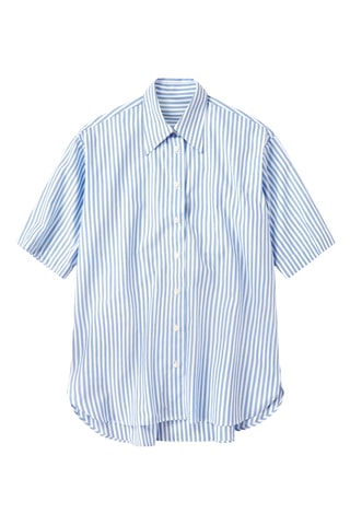 Camisa relaxed fit de algodón orgánico - Azul