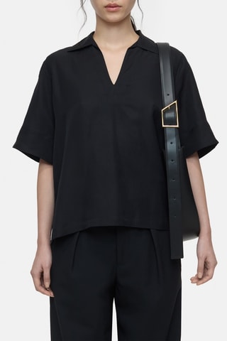 Blusa de lino - Negro