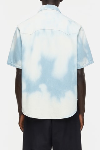 Camisa vaquera regular fit tie-dye - Azul claro
