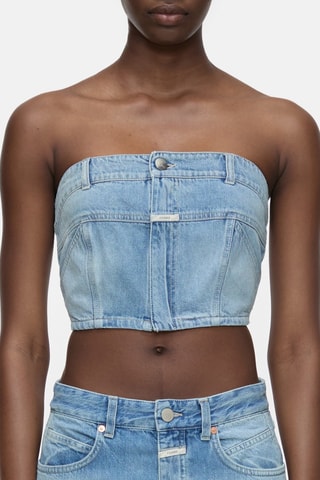 Top bustier vaquero - Azul