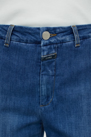 Vaquero straight de algodón orgánico de tiro alto - Azul oscuro