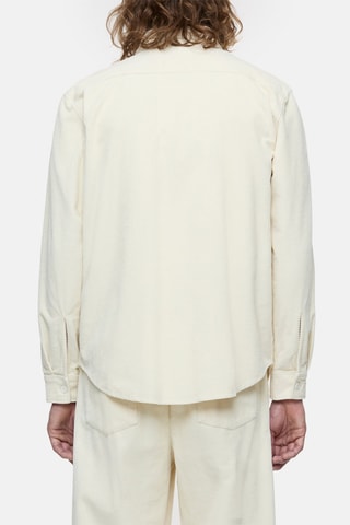 Sobrecamisa regular fit de terciopelo - Blanco