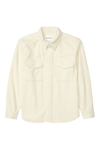 Sobrecamisa regular fit de terciopelo - Blanco