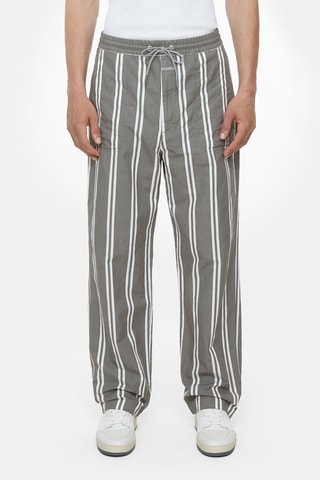 Pantalón straight de lino - Gris