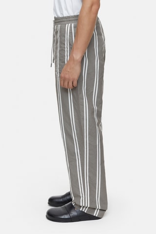 Pantalón straight de lino - Gris