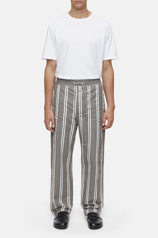 Pantalón straight de lino - Gris