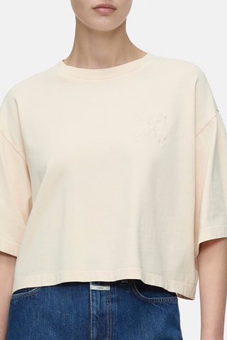 Camiseta cropped de algodón orgánico - Naranja claro