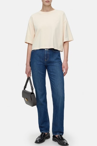 Camiseta cropped de algodón orgánico - Naranja claro