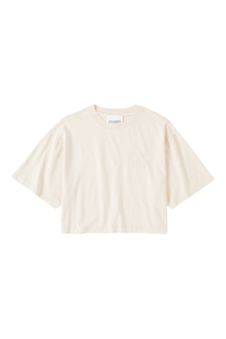Camiseta cropped de algodón orgánico - Naranja claro