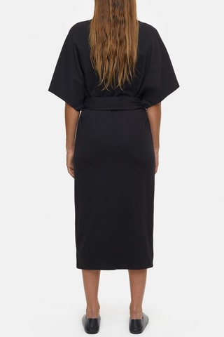 Vestido midi de algodón orgánico - Negro