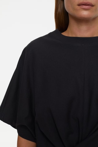 Vestido midi de algodón orgánico - Negro
