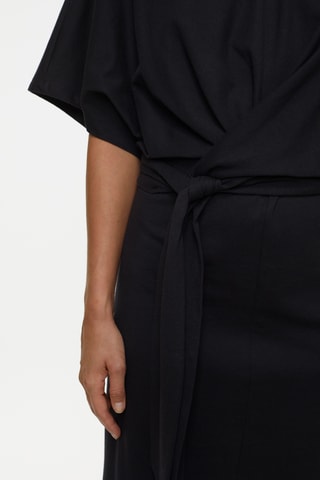Vestido midi de algodón orgánico - Negro