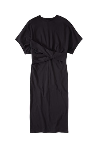 Vestido midi de algodón orgánico - Negro