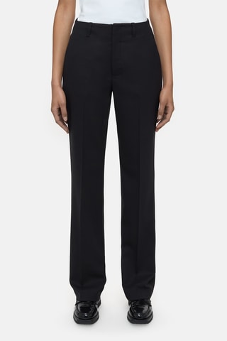 Pantalón de lana virgen de tiro alto - Negro
