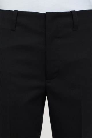 Pantalón de lana virgen de tiro alto - Negro
