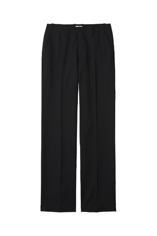 Pantalón de lana virgen de tiro alto - Negro