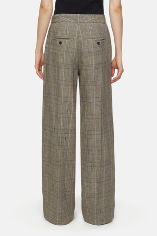 Pantalón straight de lino y lana - Multicolor