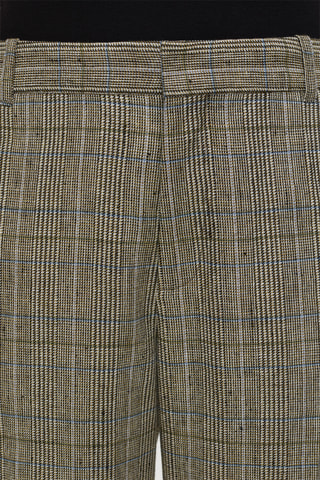 Pantalón straight de lino y lana - Multicolor