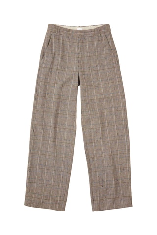 Pantalón straight de lino y lana - Multicolor
