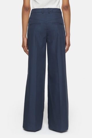 Pantalón wide leg de tiro alto - Azul