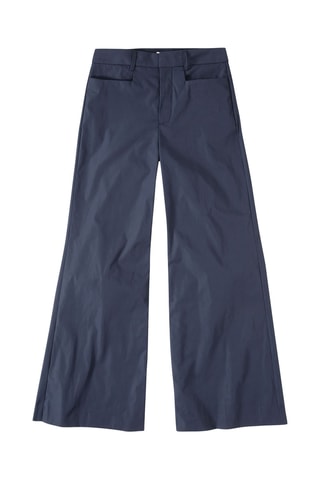 Pantalón wide leg de tiro alto - Azul