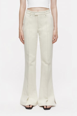 Pantalón flare de algodón orgánico - Blanco