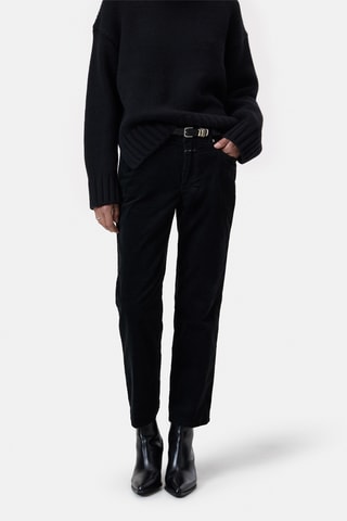 Pantalon straight en velours - Blanc