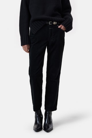 Pantalon straight en velours - Rouge