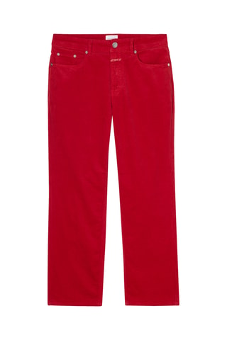 Pantalon straight en velours - Rouge