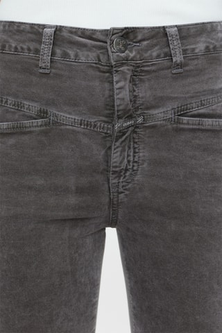 Pantalon tapered en velours taille haute - Marron