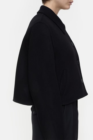 Chaqueta corta de lana virgen - Negro