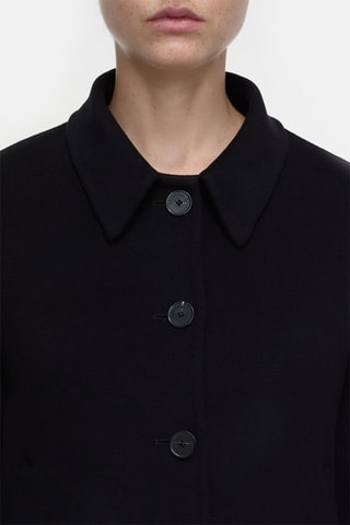 Chaqueta corta de lana virgen - Negro