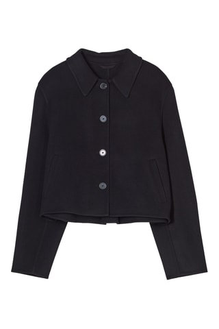 Chaqueta corta de lana virgen - Negro