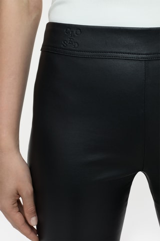 Leggings de piel de cordero de tiro alto - Negro