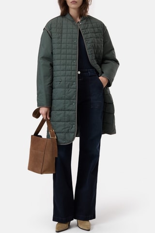 Chaqueta larga reversible - Verde