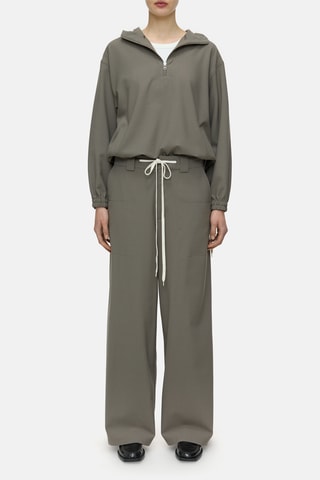 Pantalón wide leg de lana - Gris