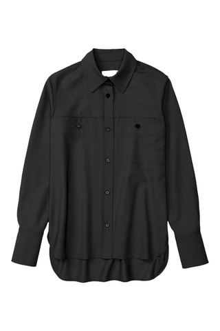 Camisa regular fit de lana virgen - Marrón