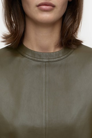 Camiseta regular fit de piel de cordero - Verde