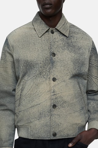 Chaqueta de piel tie-dye - Azul claro