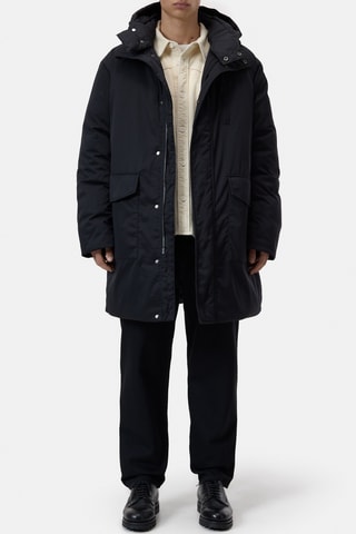 Parka con capucha - Negro