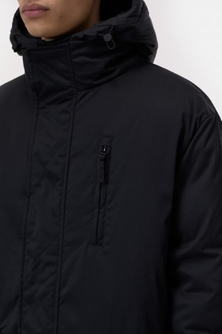 Parka con capucha - Negro