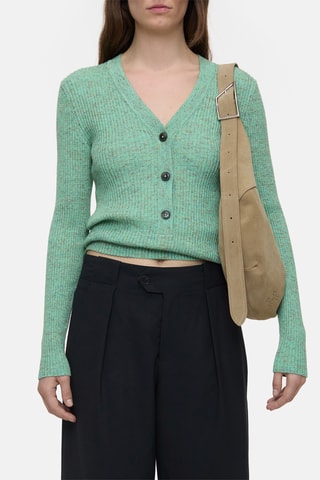 Jersey de lana y lino - Verde