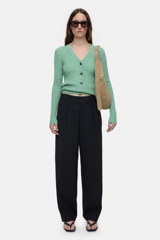 Jersey de lana y lino - Verde
