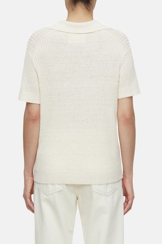Polo relaxed fit de lino - Blanco