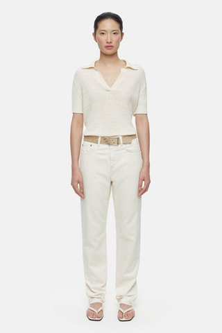 Polo relaxed fit de lino - Blanco