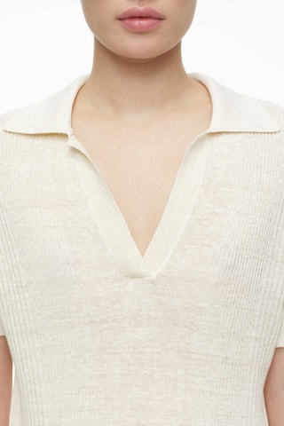 Polo relaxed fit de lino - Blanco